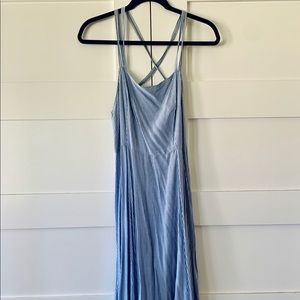 Light blue/white Pinstripe Midi Sun Dress